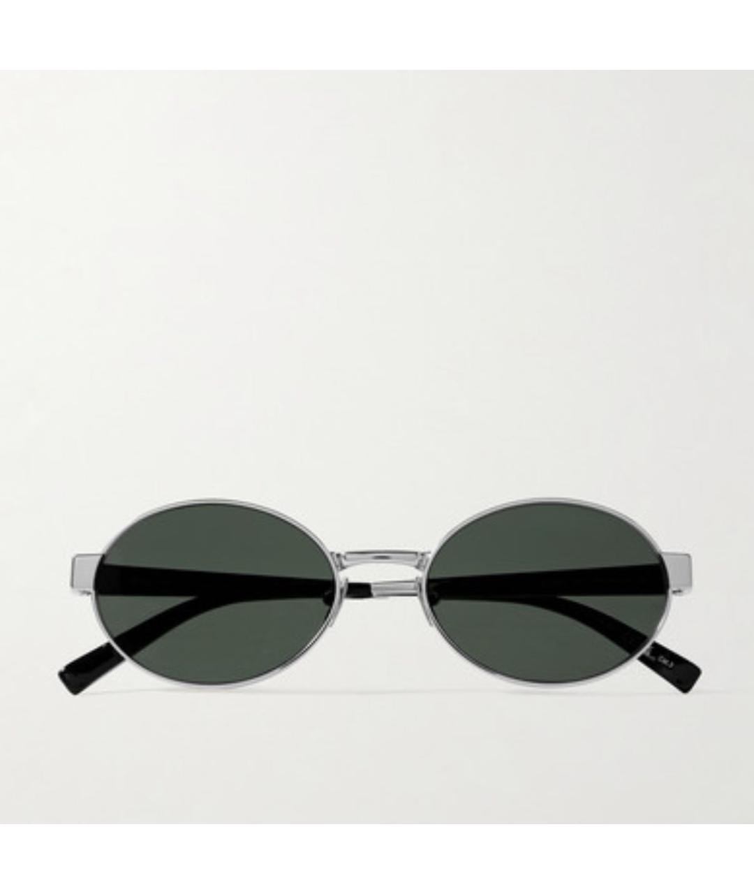 SAINT LAURENT Серебряные металлические солнцезащитные очки, фото 5