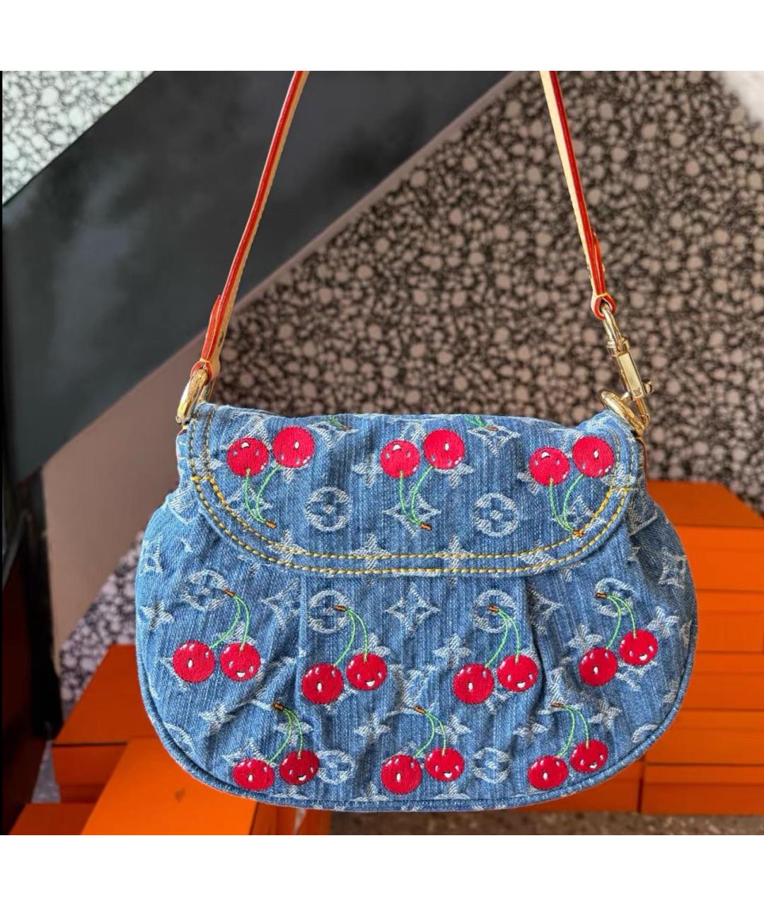 LOUIS VUITTON Голубая сумка с короткими ручками, фото 5