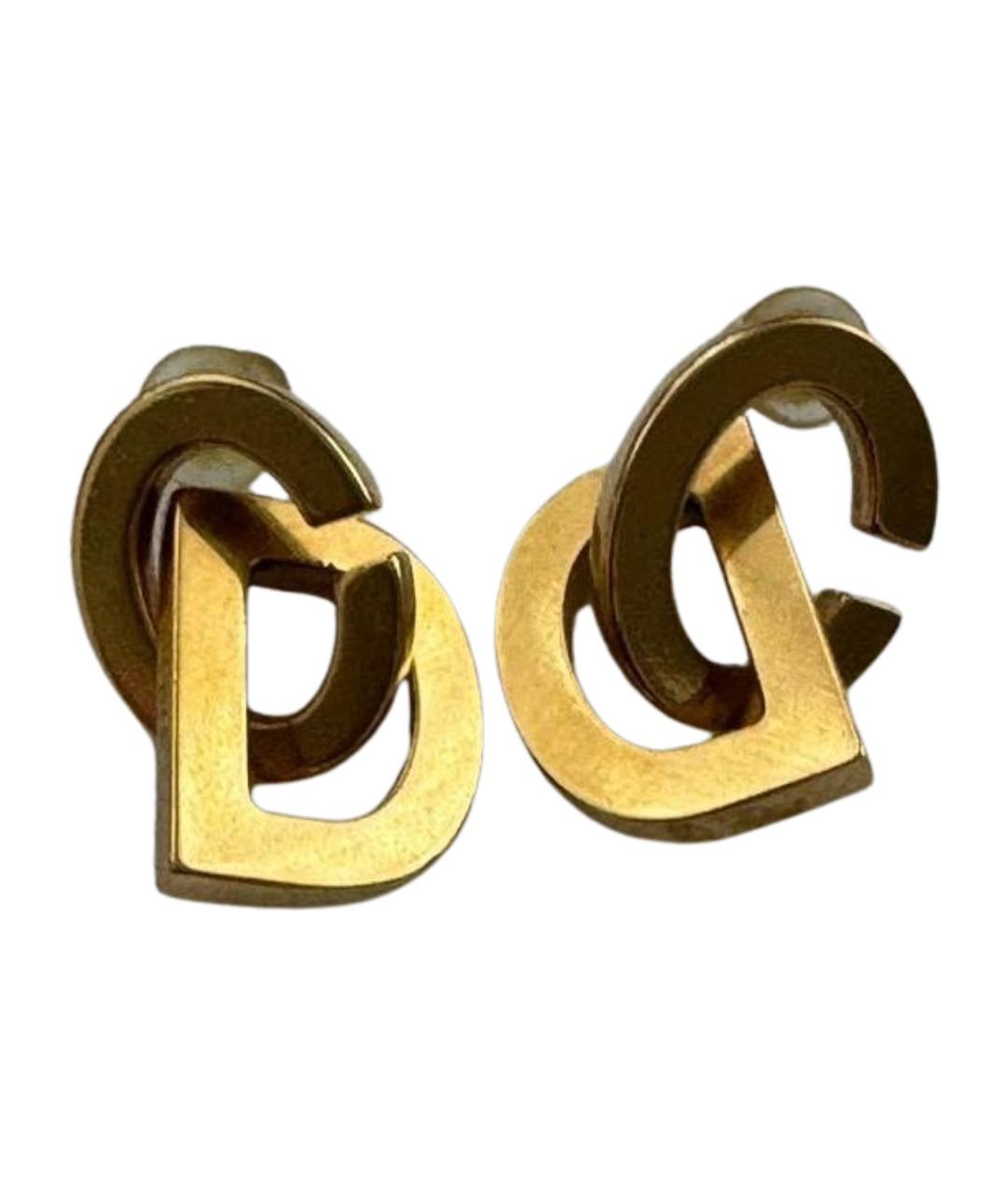 CHRISTIAN DIOR Золотые металлические серьги, фото 1