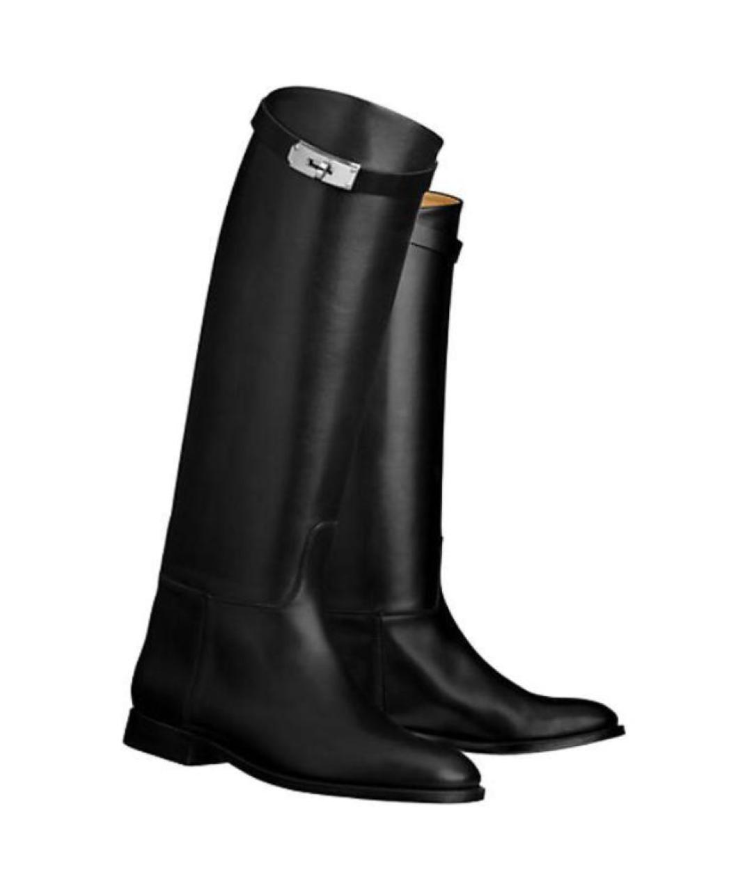 HERMES Черные сапоги, фото 4