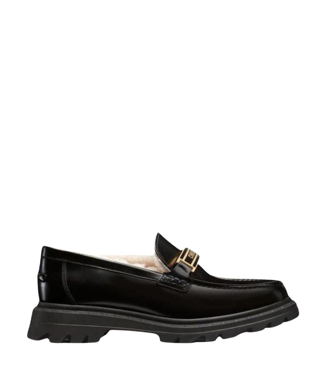 CHRISTIAN DIOR Черные кожаные лоферы, фото 1