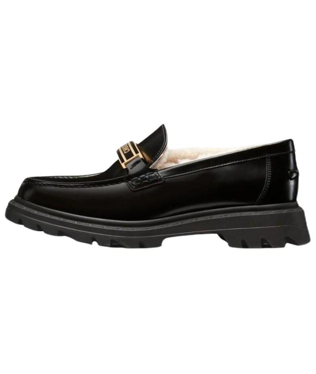 CHRISTIAN DIOR Черные кожаные лоферы, фото 2