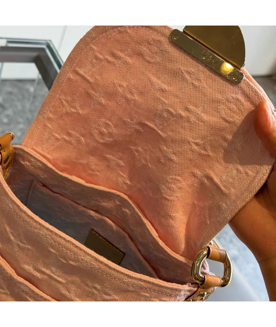 LOUIS VUITTON Розовая деним сумка через плечо, фото 4