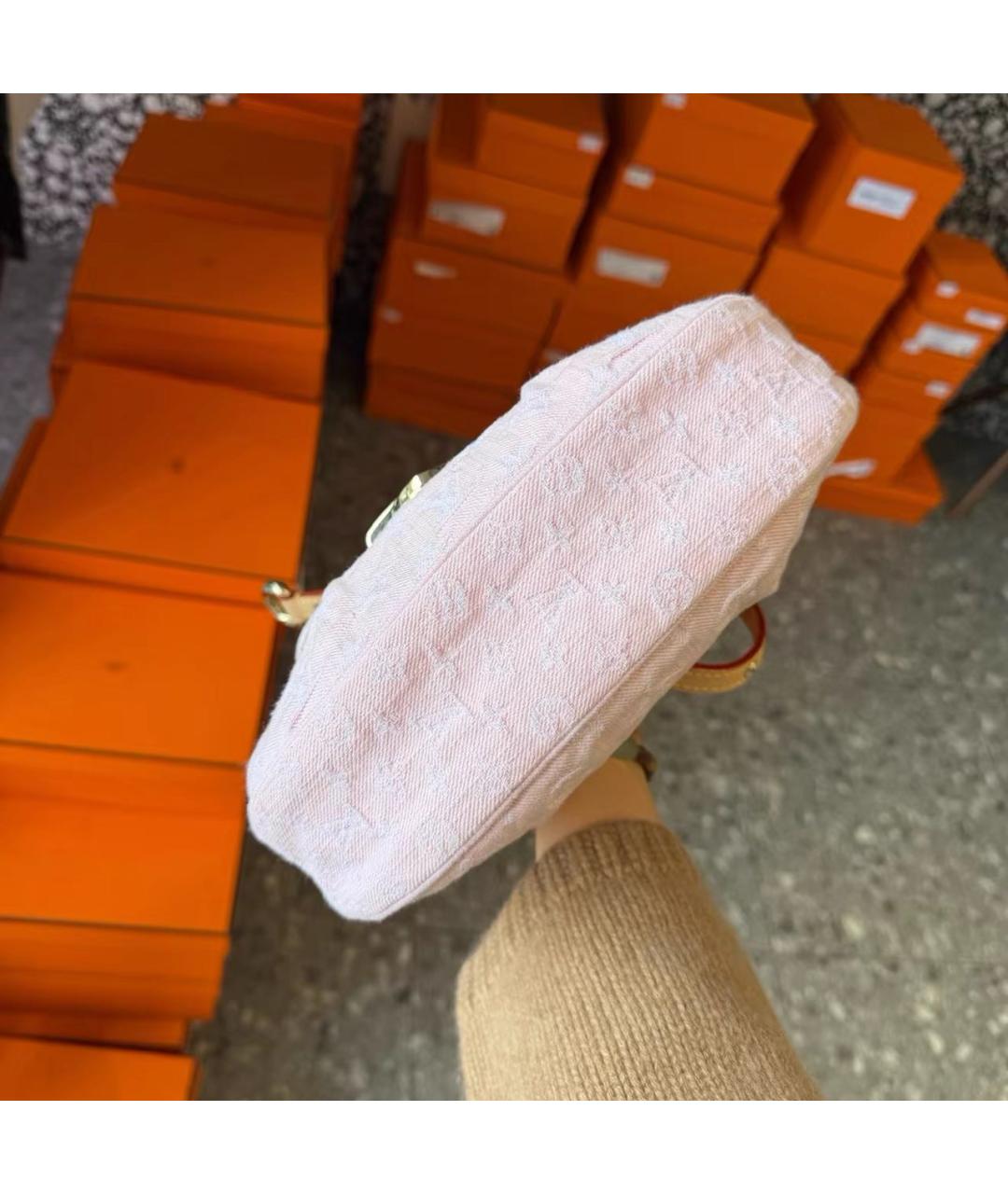 LOUIS VUITTON Розовая деним сумка через плечо, фото 3