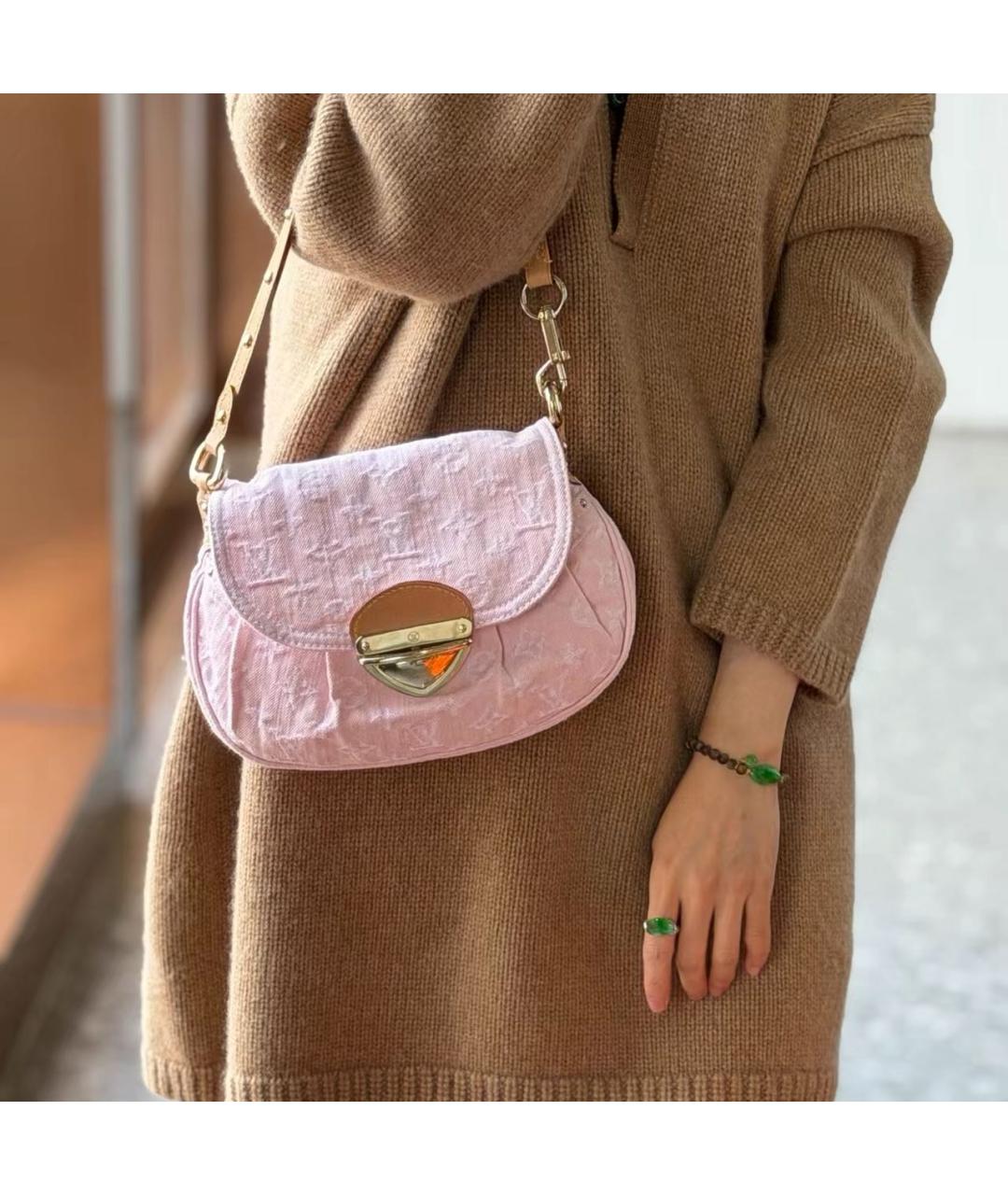 LOUIS VUITTON Розовая деним сумка через плечо, фото 5