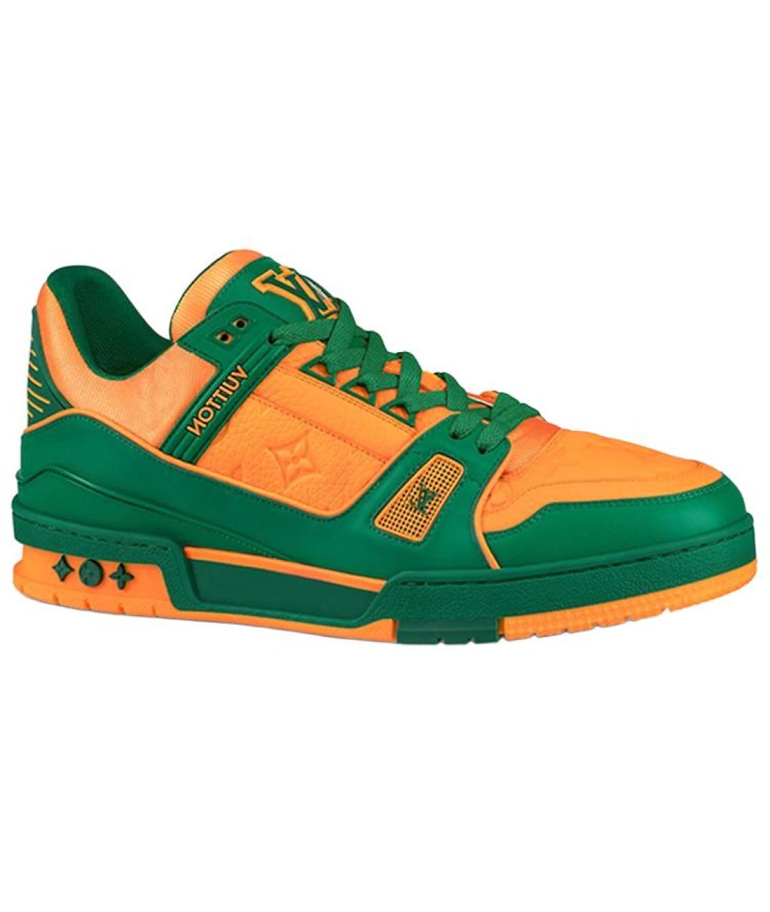 LOUIS VUITTON Оранжевое кожаные низкие кроссовки / кеды, фото 1