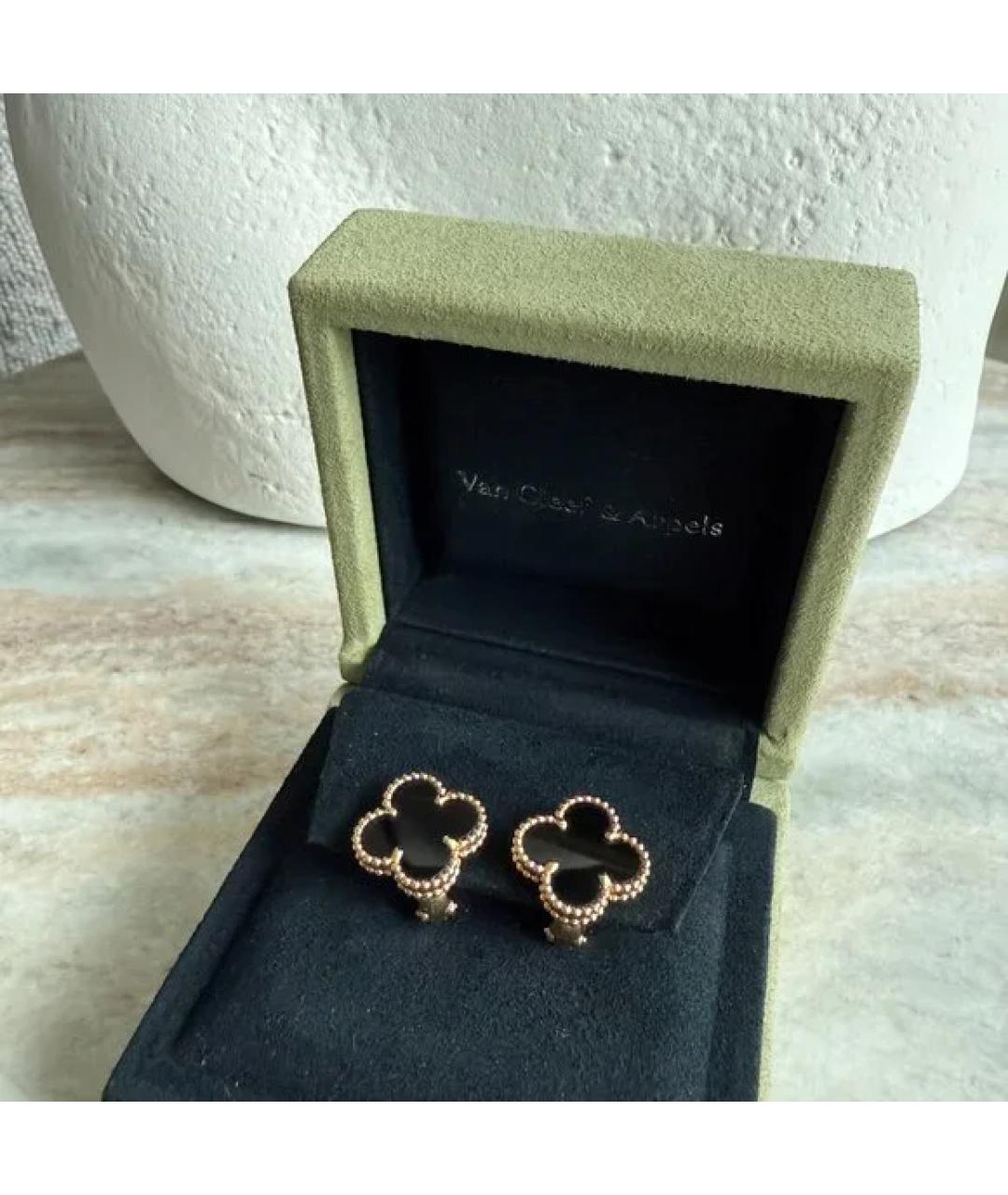 VAN CLEEF & ARPELS Черные серьги из желтого золота, фото 2