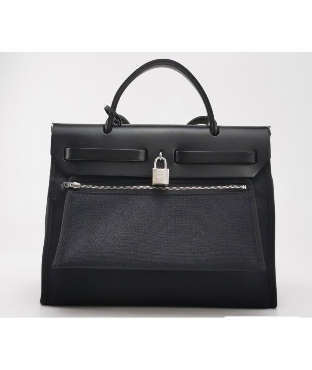 HERMES Черная тканевая сумка через плечо, фото 4