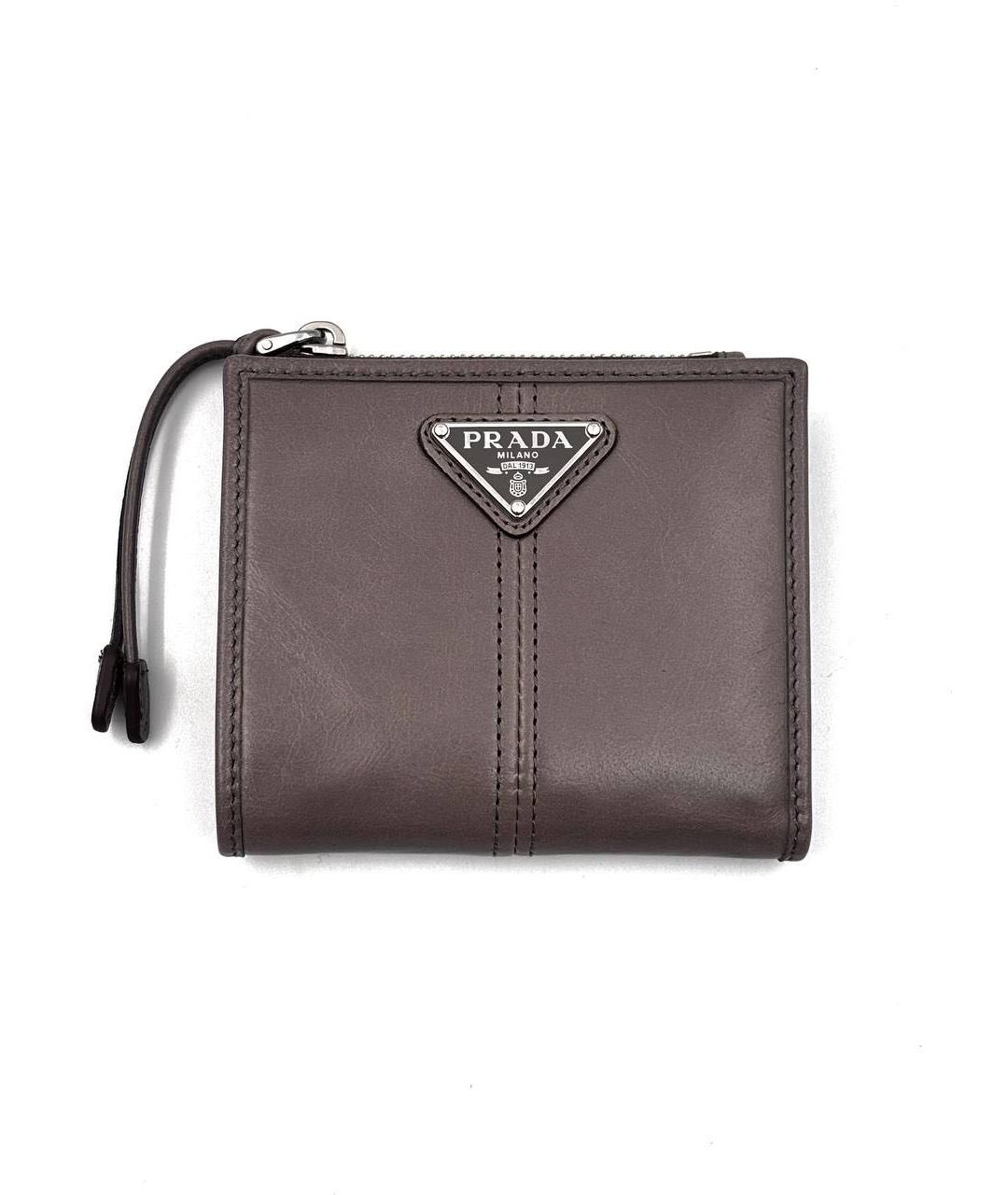 PRADA Коричневый кожаный кошелек, фото 5