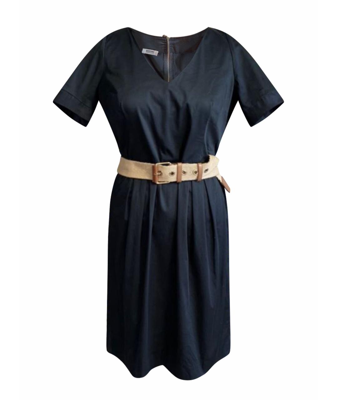 MOSCHINO Черное хлопковое повседневное платье, фото 1