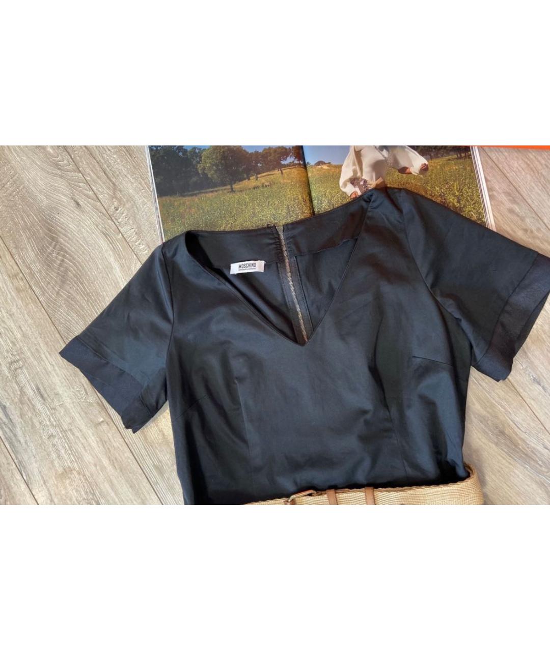 MOSCHINO Черное хлопковое повседневное платье, фото 3