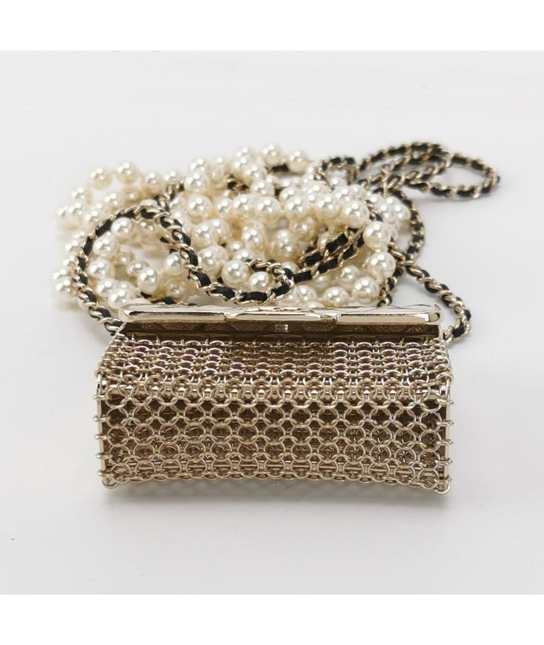 CHANEL Золотая сумка через плечо, фото 5