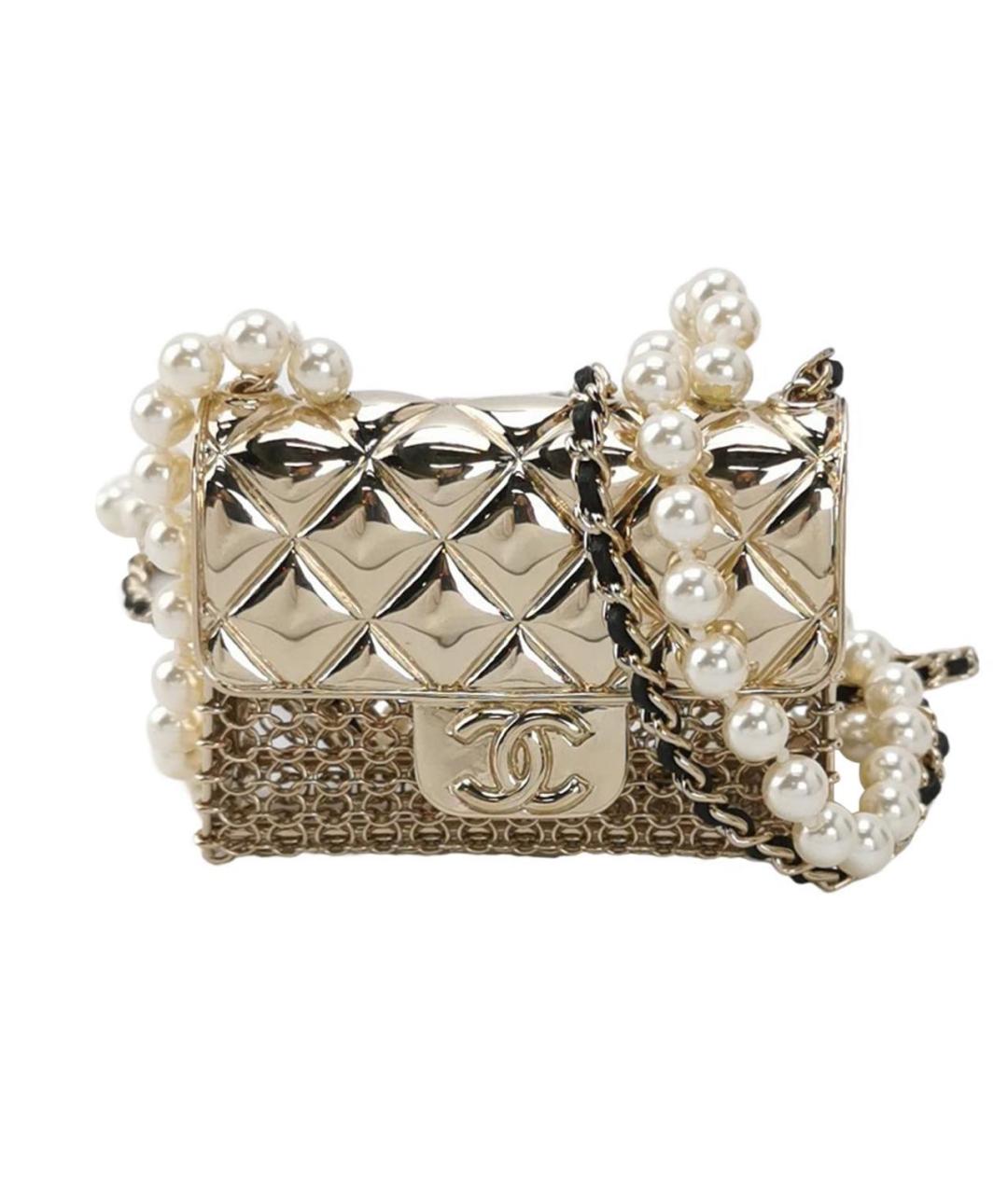 CHANEL Золотая сумка через плечо, фото 1