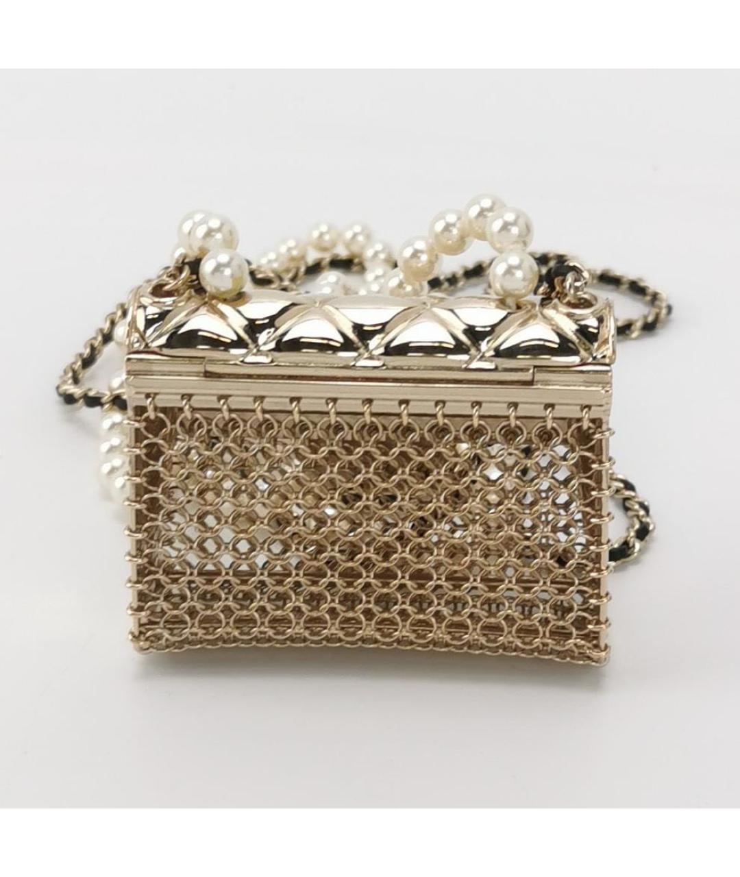 CHANEL Золотая сумка через плечо, фото 4