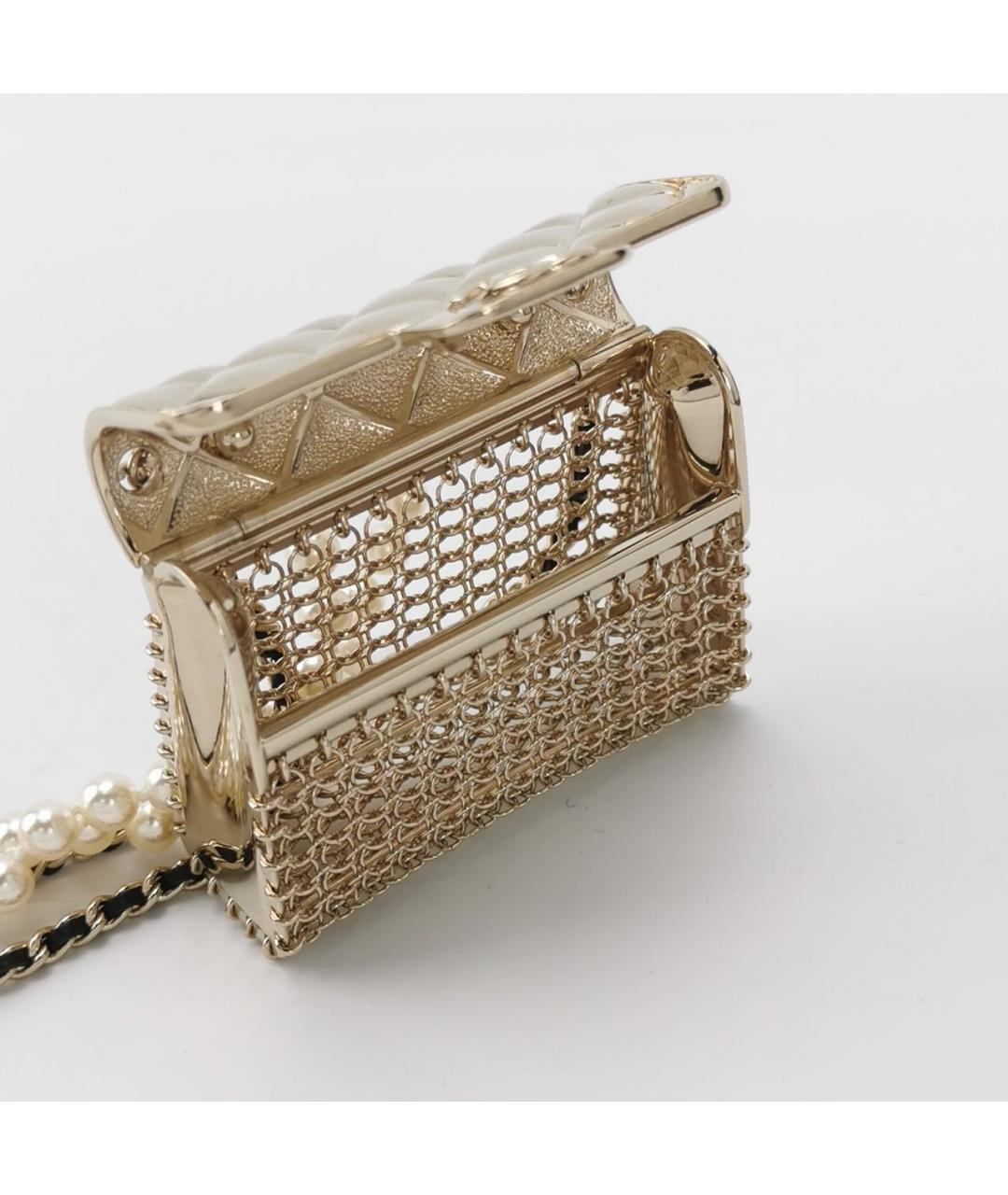 CHANEL Золотая сумка через плечо, фото 6