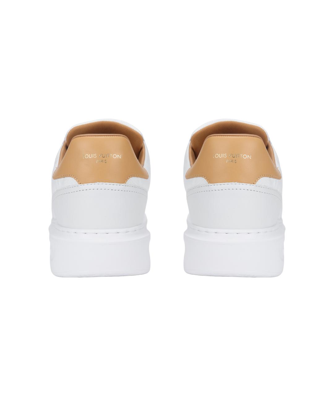 LOUIS VUITTON Белые кожаные низкие кроссовки / кеды, фото 4