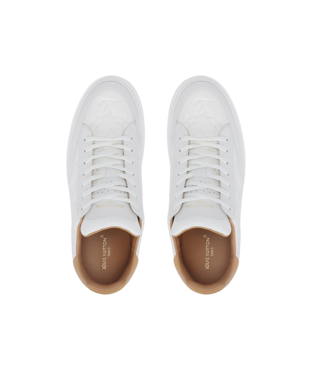 LOUIS VUITTON Белые кожаные низкие кроссовки / кеды, фото 3