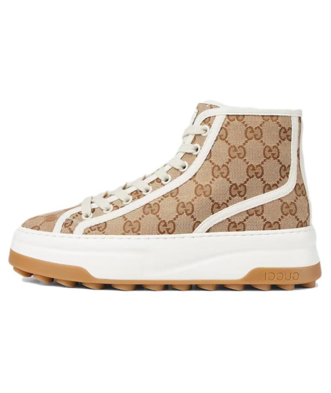 GUCCI Бежевые текстильные кроссовки, фото 2