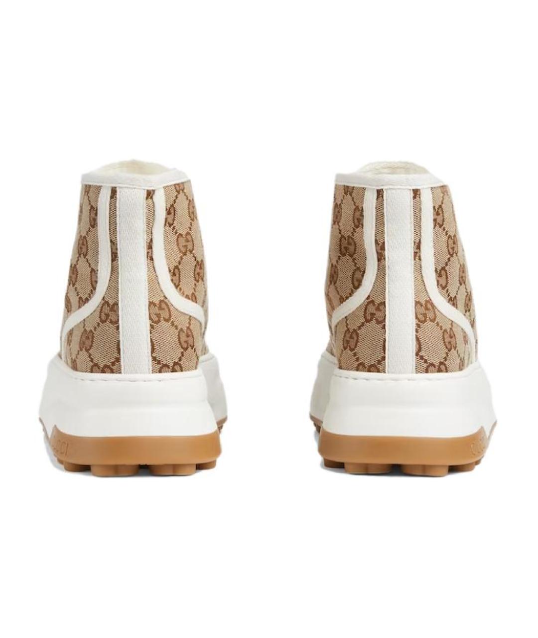 GUCCI Бежевые текстильные кроссовки, фото 5