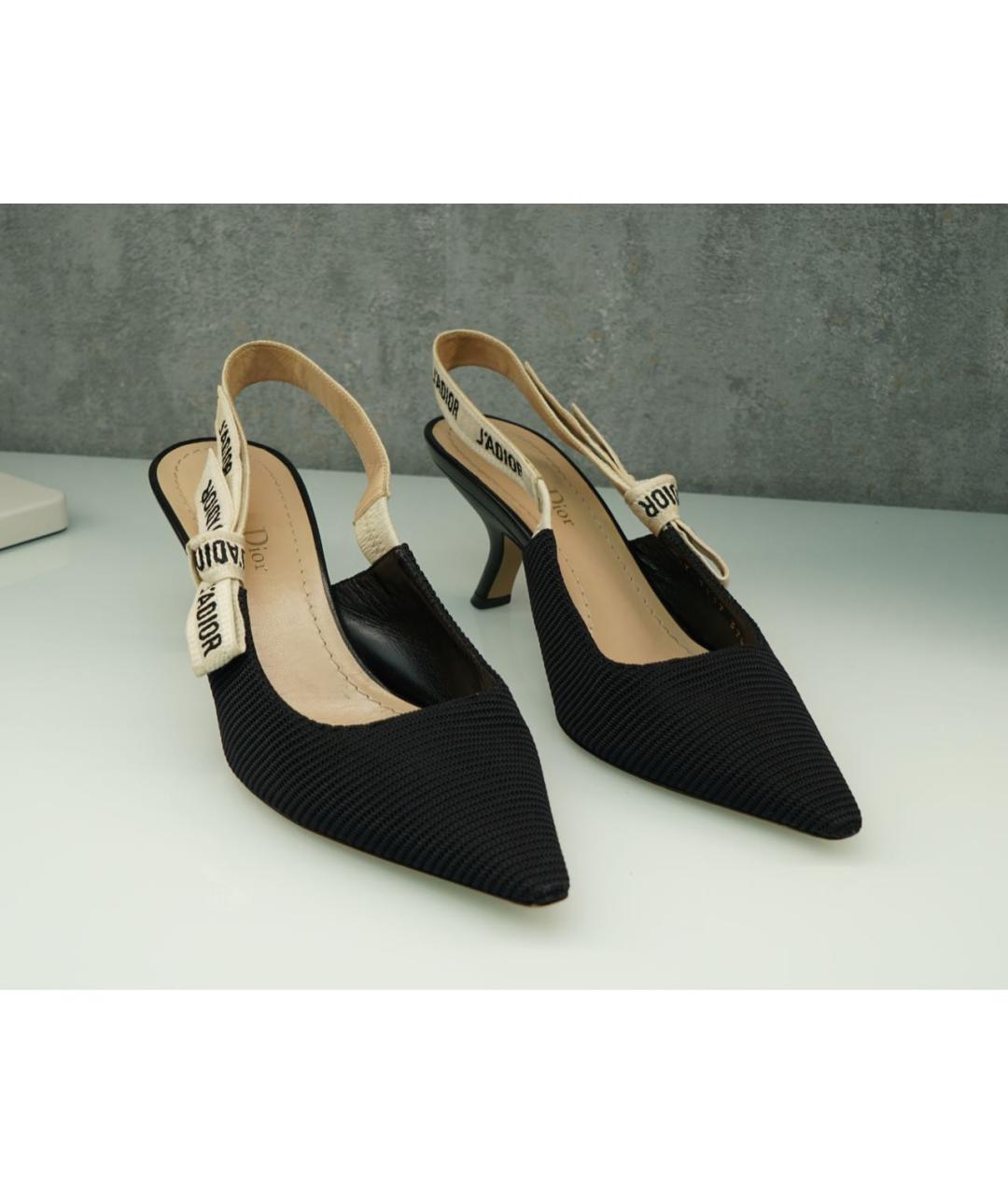 CHRISTIAN DIOR Черные текстильные туфли, фото 3