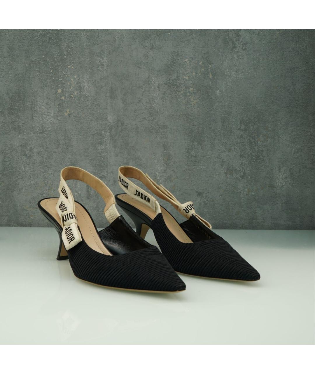 CHRISTIAN DIOR Черные текстильные туфли, фото 2