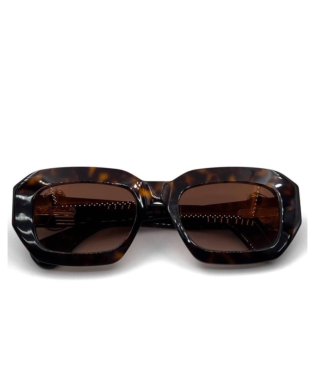 CARTIER Коричневые пластиковые солнцезащитные очки, фото 4