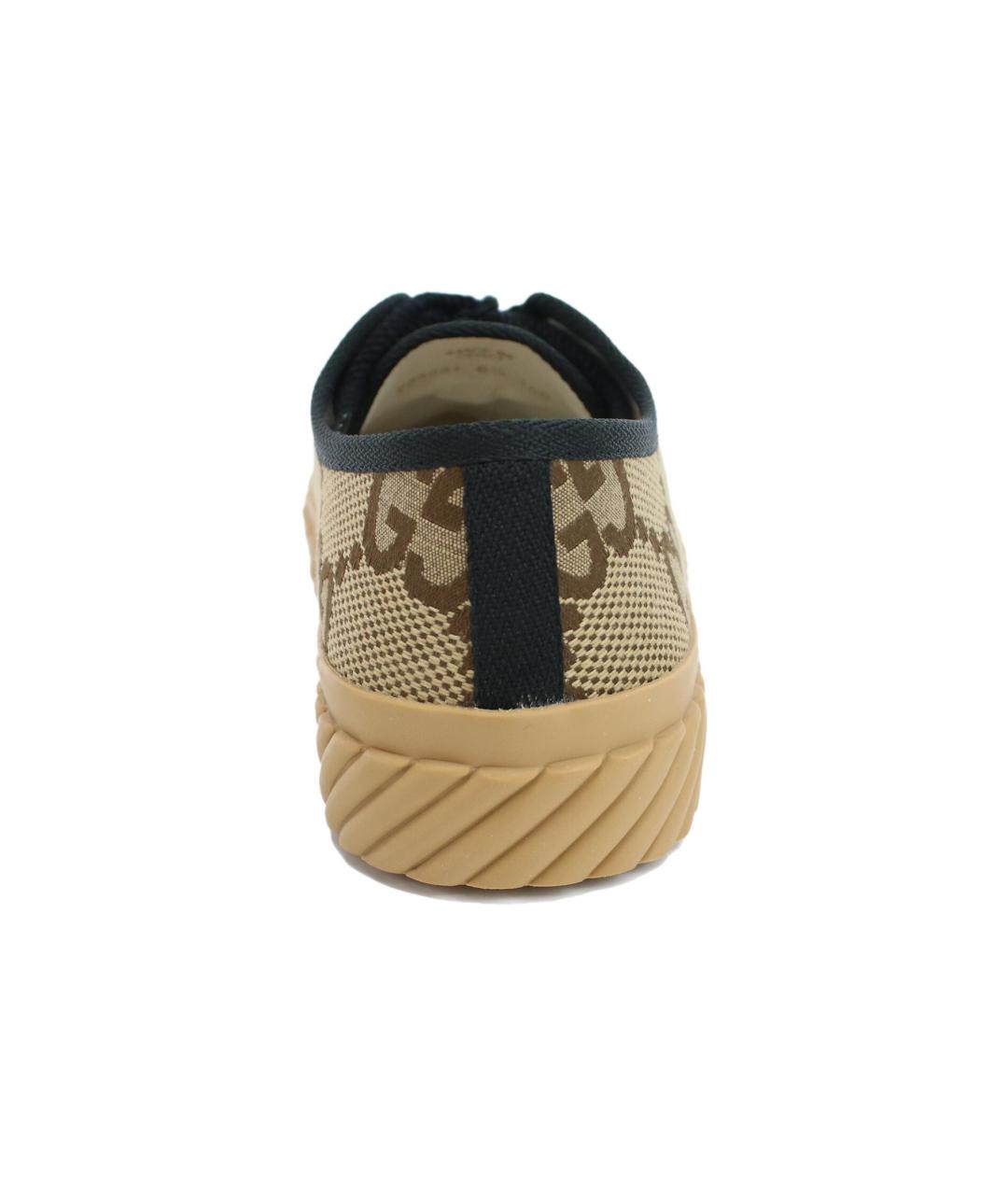 GUCCI Коричневые текстильные низкие кроссовки / кеды, фото 4