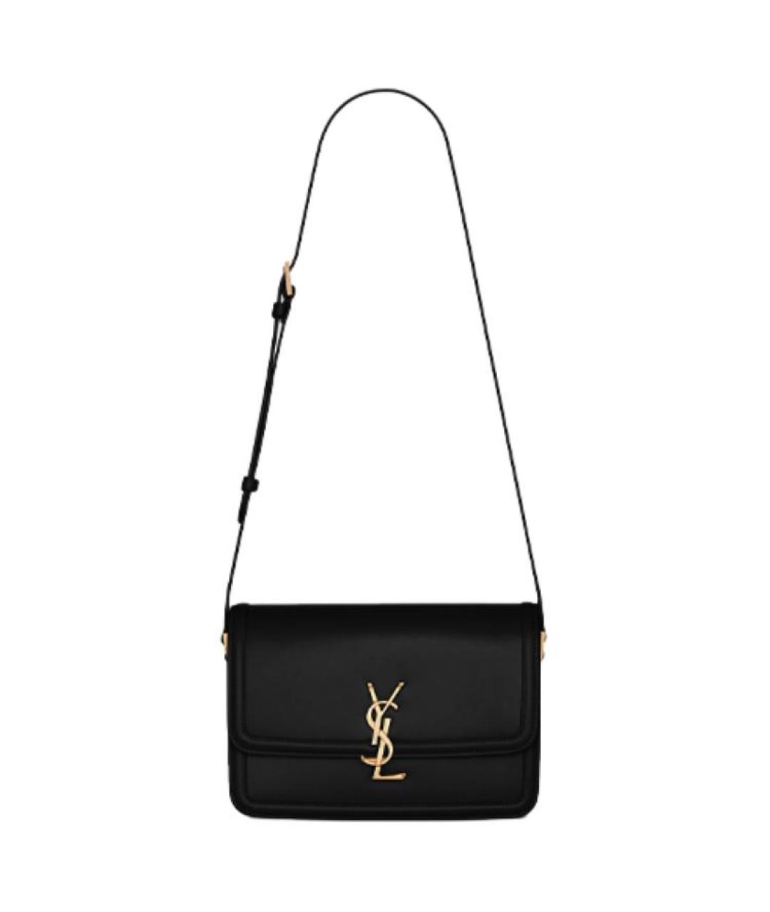 SAINT LAURENT Черная кожаная сумка через плечо, фото 1