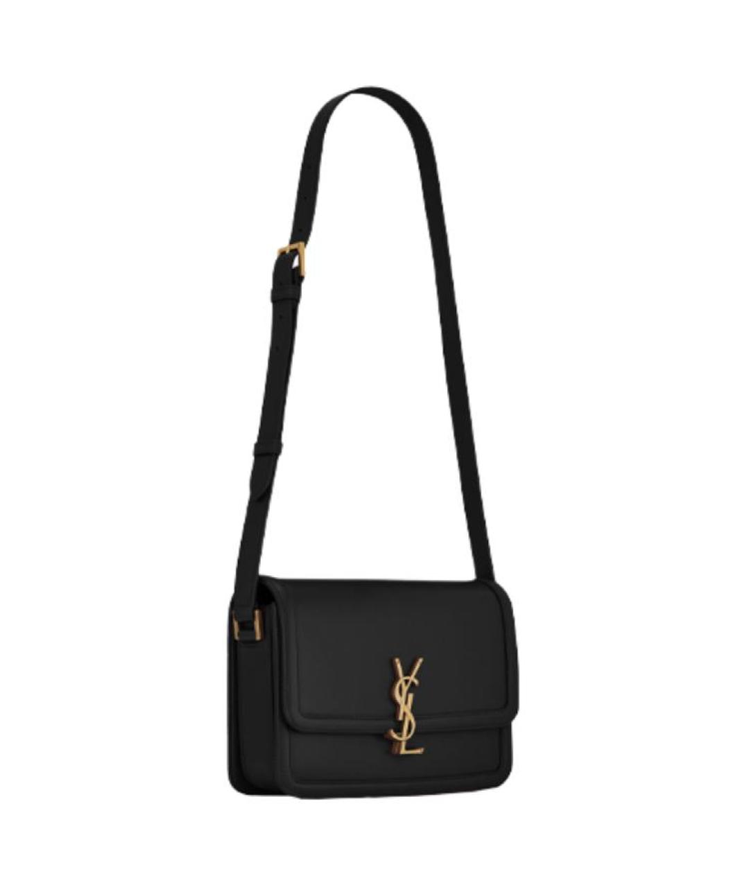 SAINT LAURENT Черная кожаная сумка через плечо, фото 3