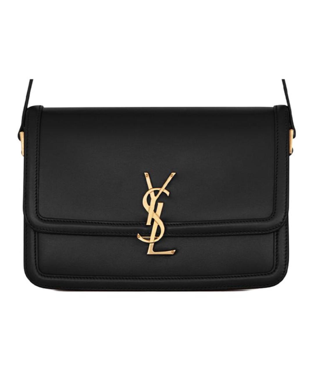 SAINT LAURENT Черная кожаная сумка через плечо, фото 2