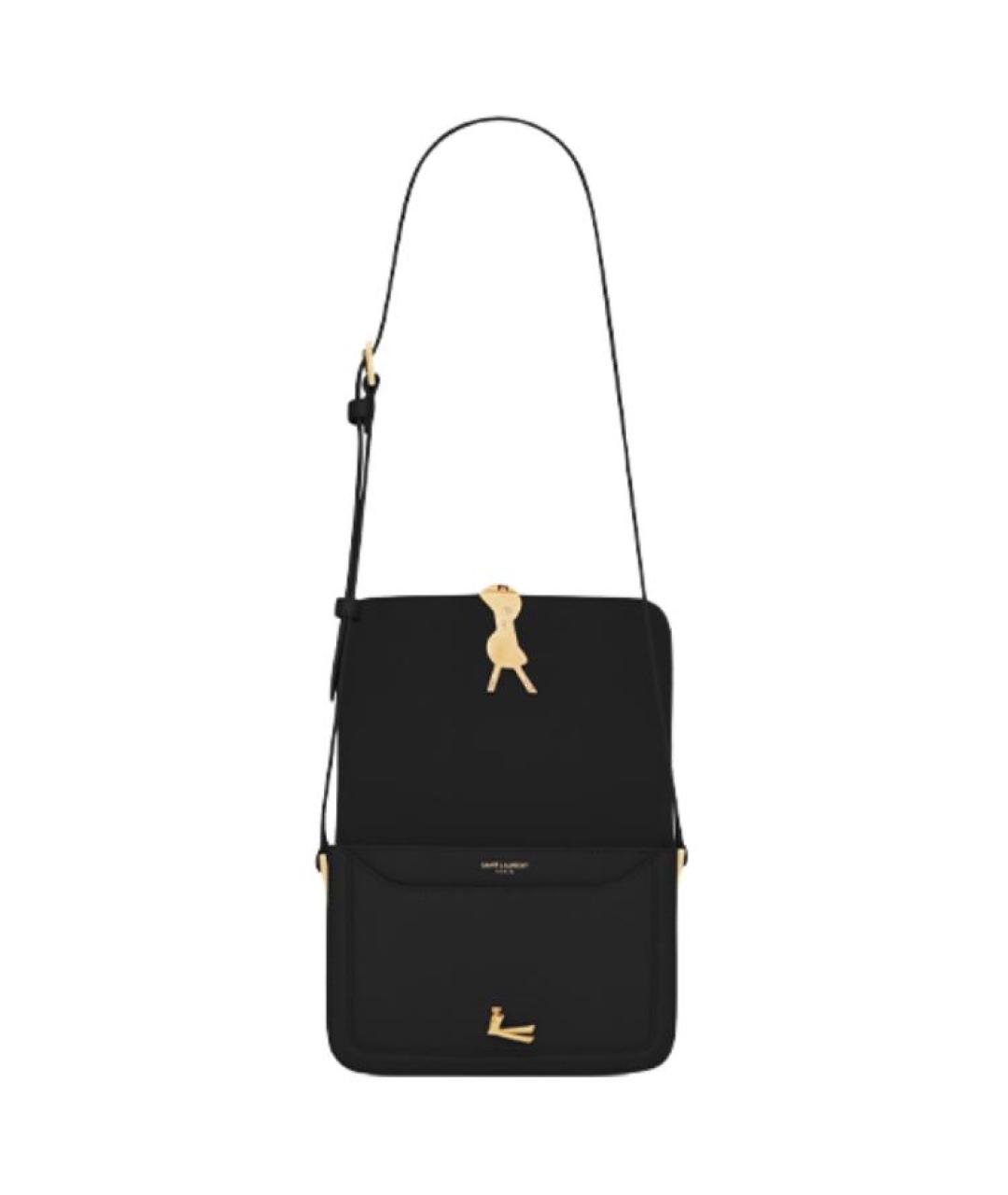SAINT LAURENT Черная кожаная сумка через плечо, фото 7