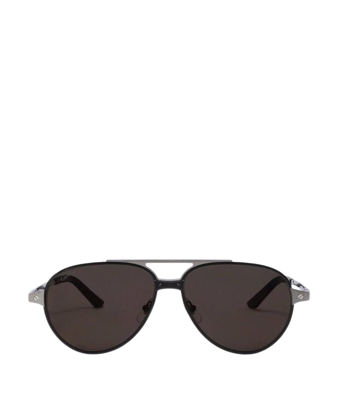 CARTIER Черные металлические солнцезащитные очки, фото 1