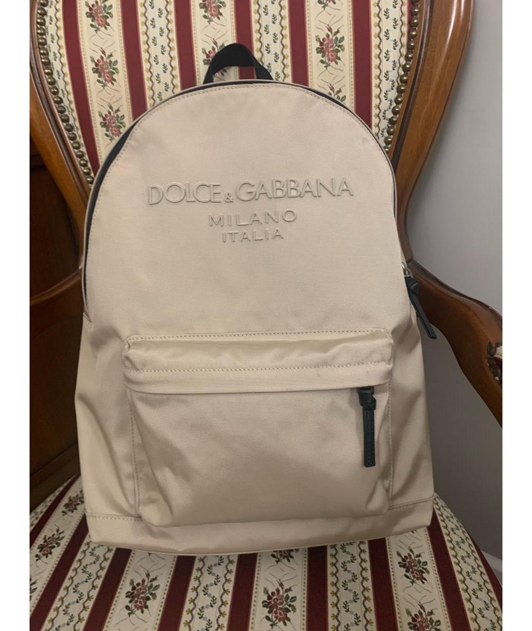 DOLCE & GABBANA KIDS Бежевый рюкзак, фото 2