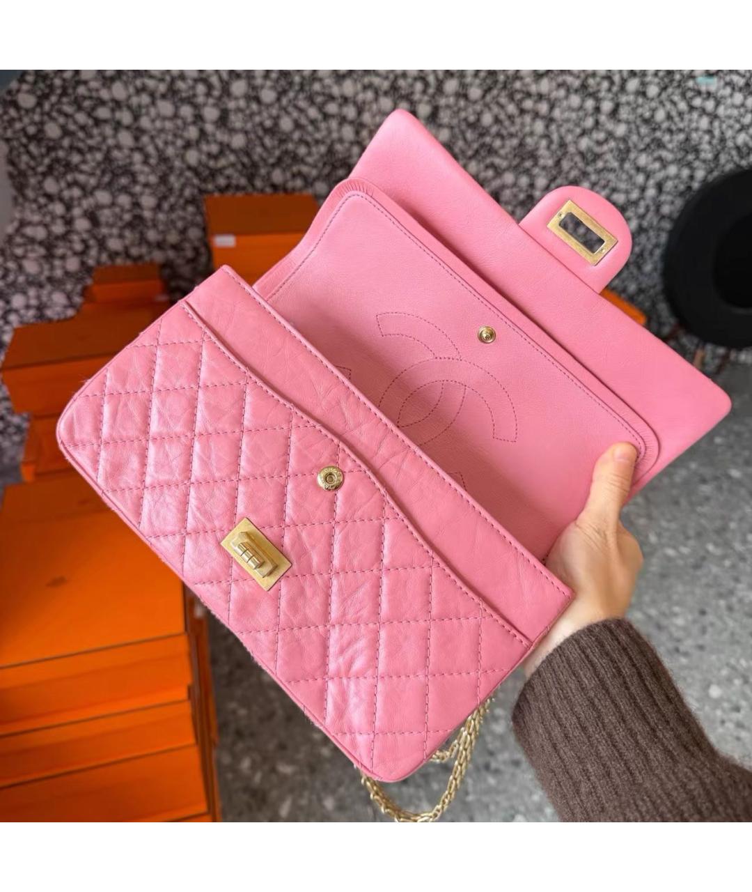 CHANEL Розовая кожаная сумка через плечо, фото 4