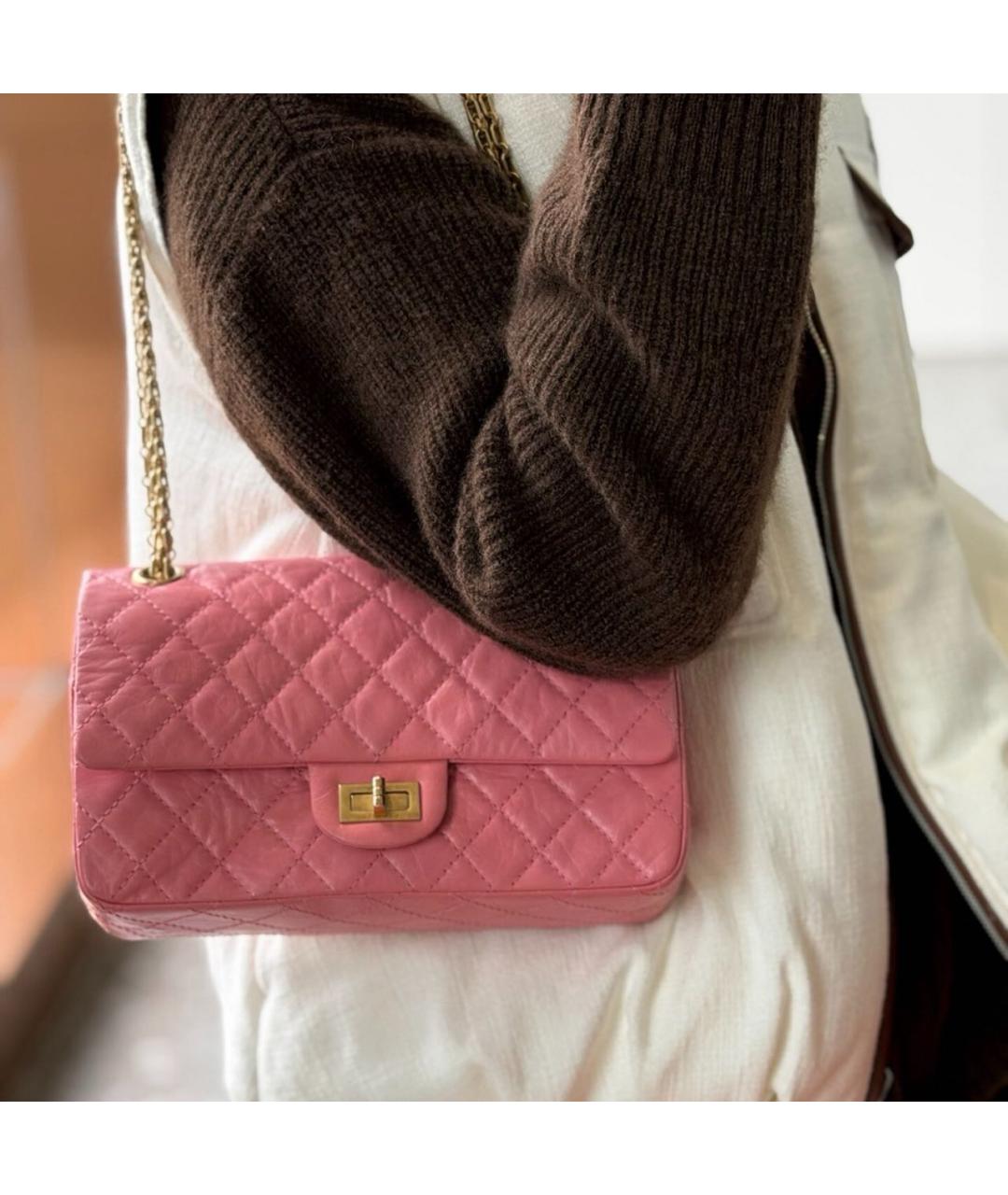 CHANEL Розовая кожаная сумка через плечо, фото 7