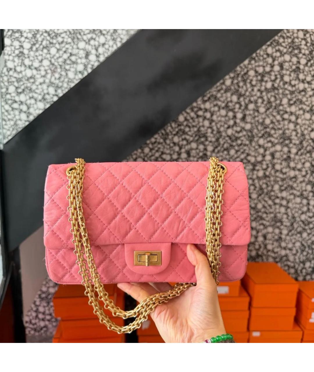 CHANEL Розовая кожаная сумка через плечо, фото 8