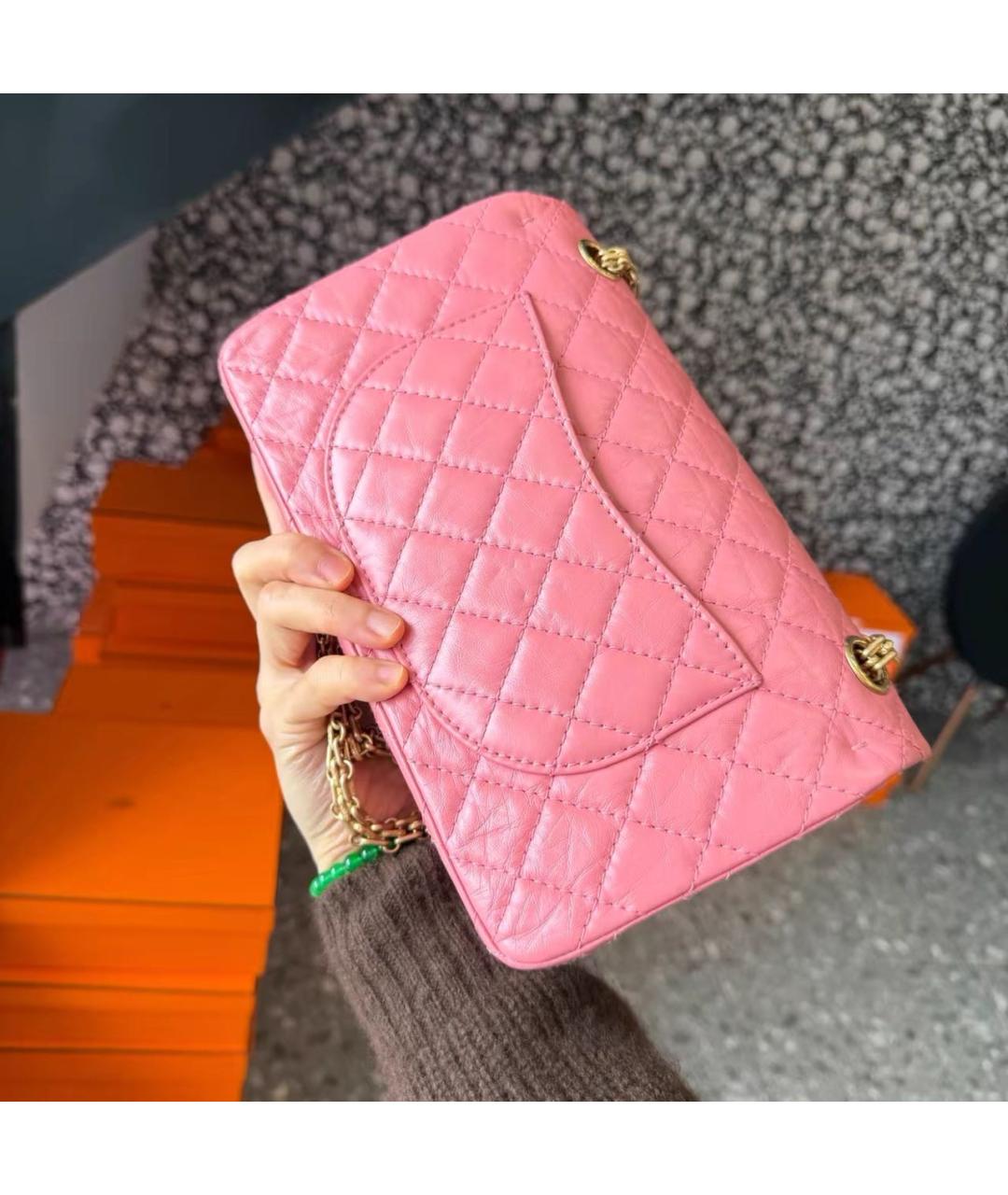 CHANEL Розовая кожаная сумка через плечо, фото 2