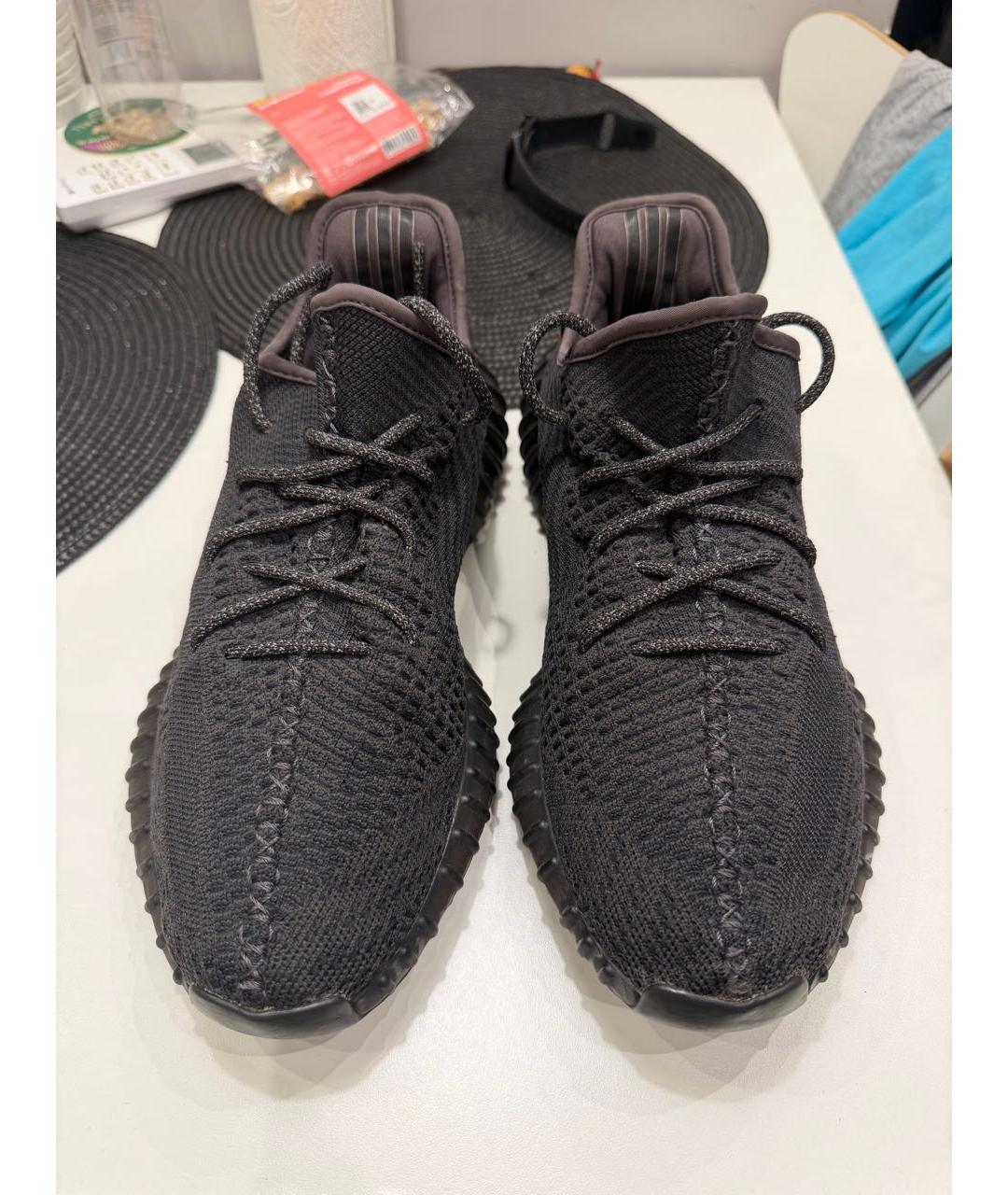 ADIDAS YEEZY Черные текстильные низкие кроссовки / кеды, фото 2