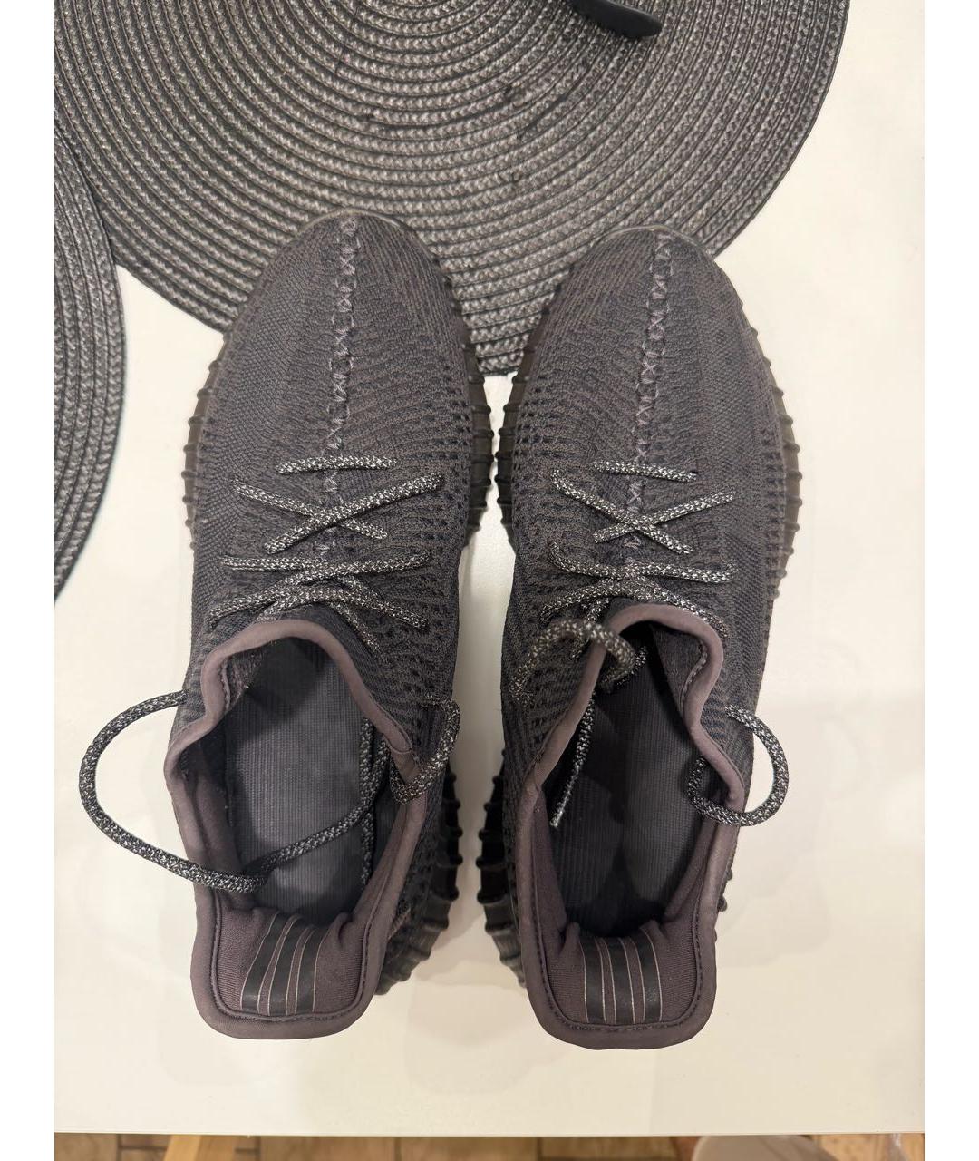 ADIDAS YEEZY Черные текстильные низкие кроссовки / кеды, фото 3