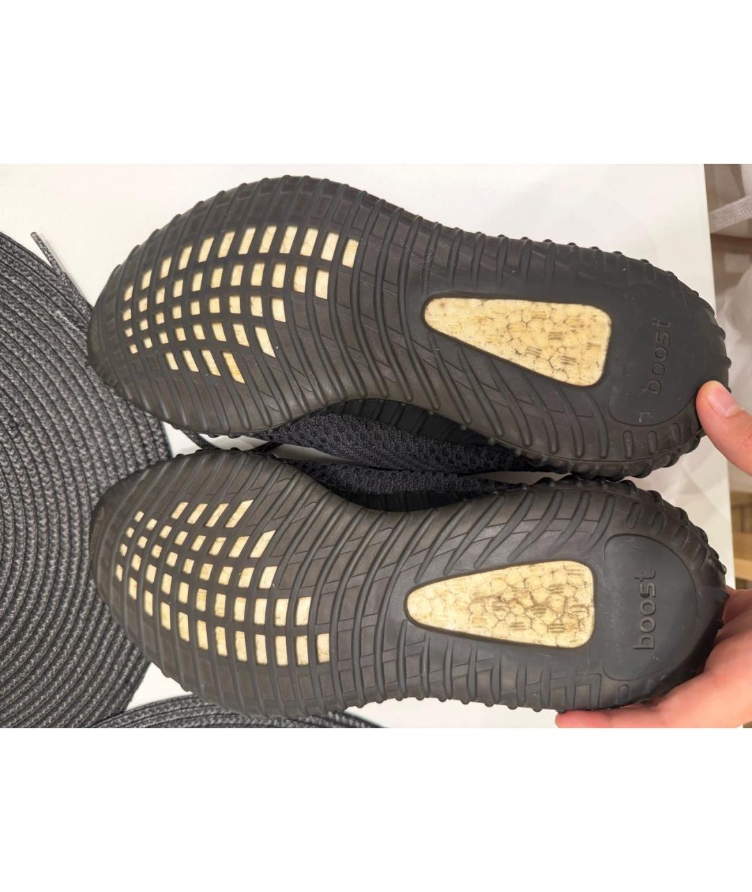 ADIDAS YEEZY Черные текстильные низкие кроссовки / кеды, фото 7