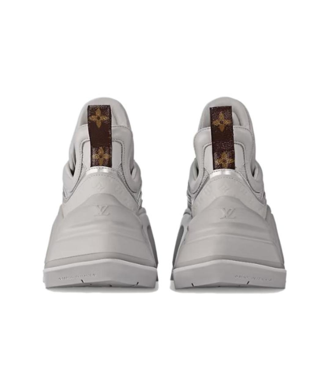 LOUIS VUITTON Серые кожаные кроссовки, фото 5