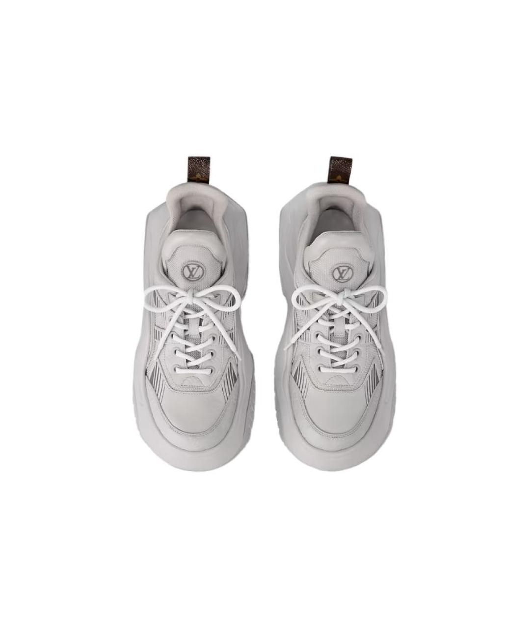 LOUIS VUITTON Серые кожаные кроссовки, фото 4