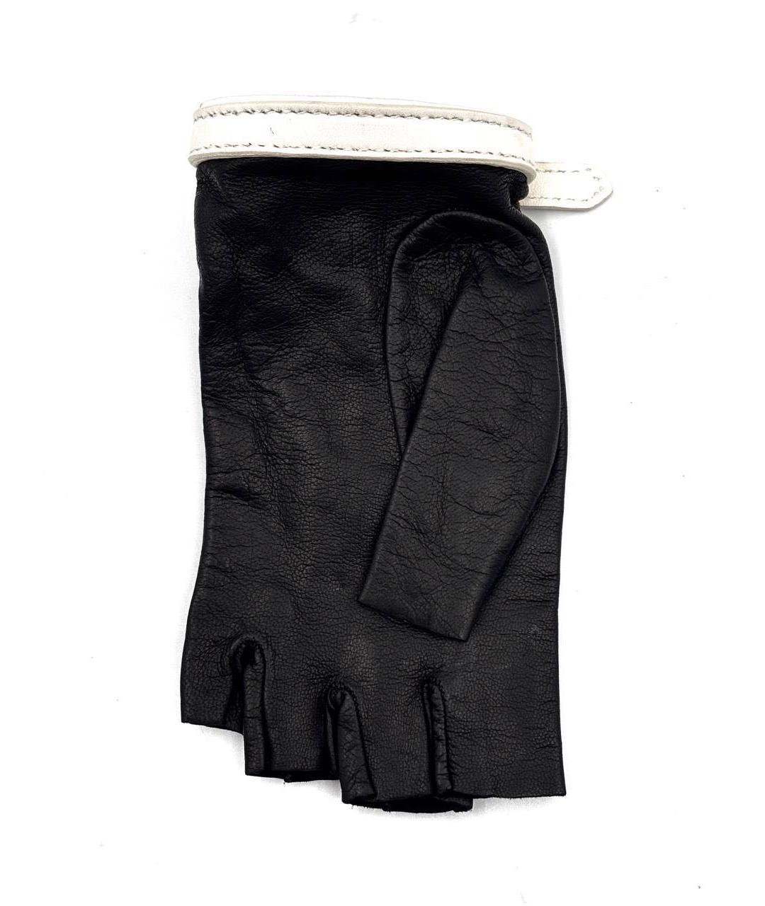 GUCCI Черные кожаные митенки, фото 2