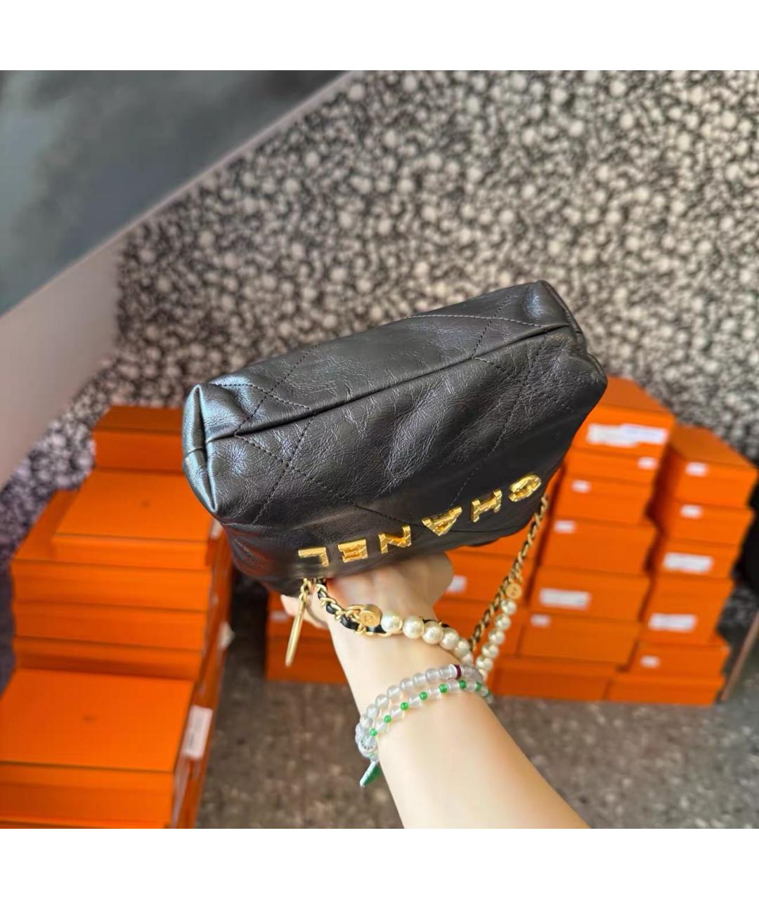 CHANEL Черная кожаная сумка тоут, фото 2