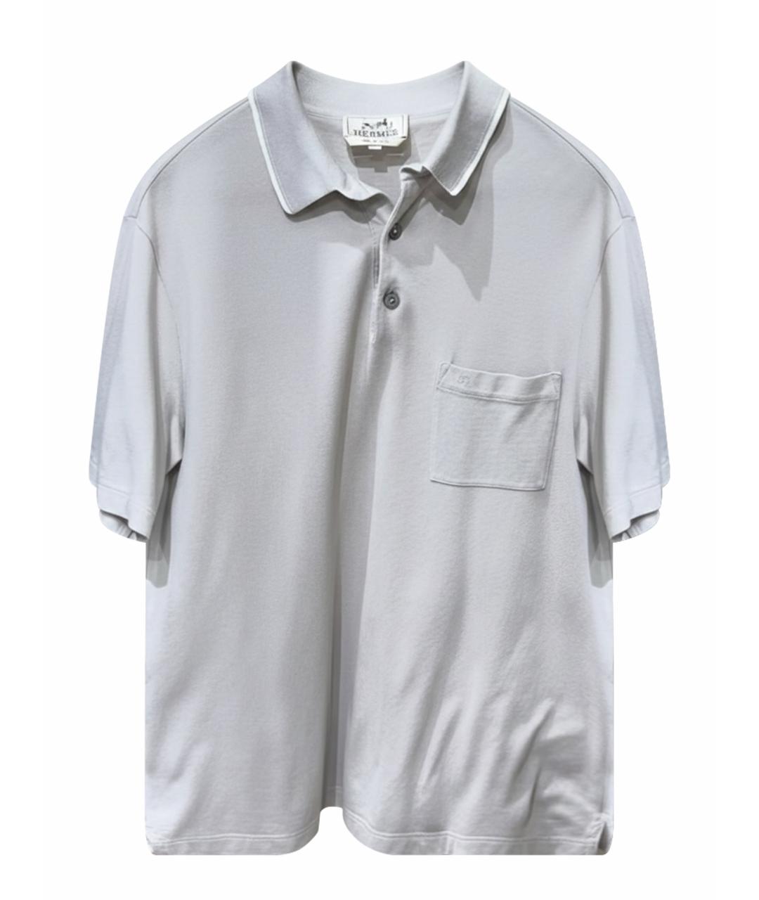 HERMES Серое хлопковое поло с коротким рукавом, фото 1