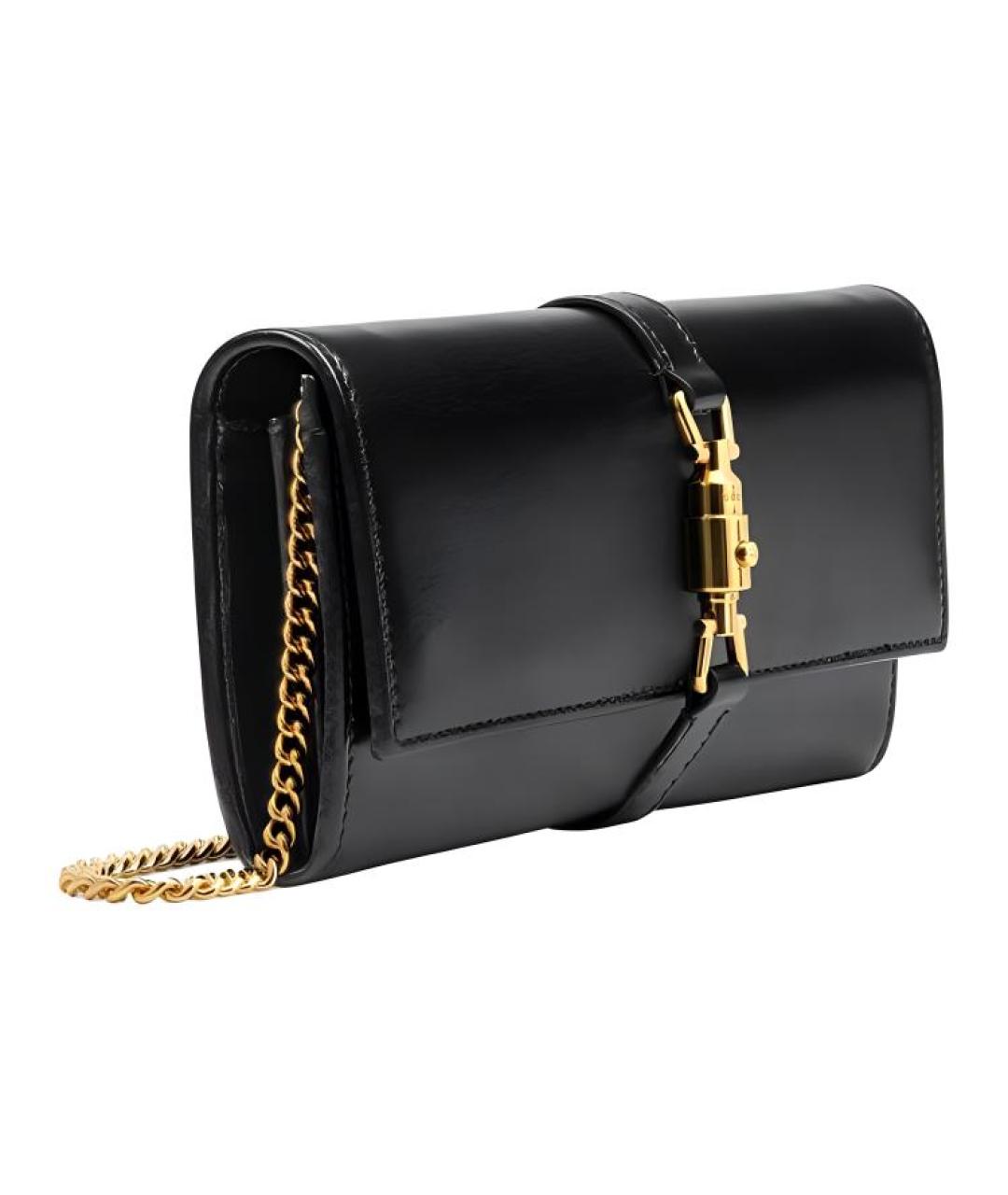 GUCCI Черная кожаная сумка через плечо, фото 2