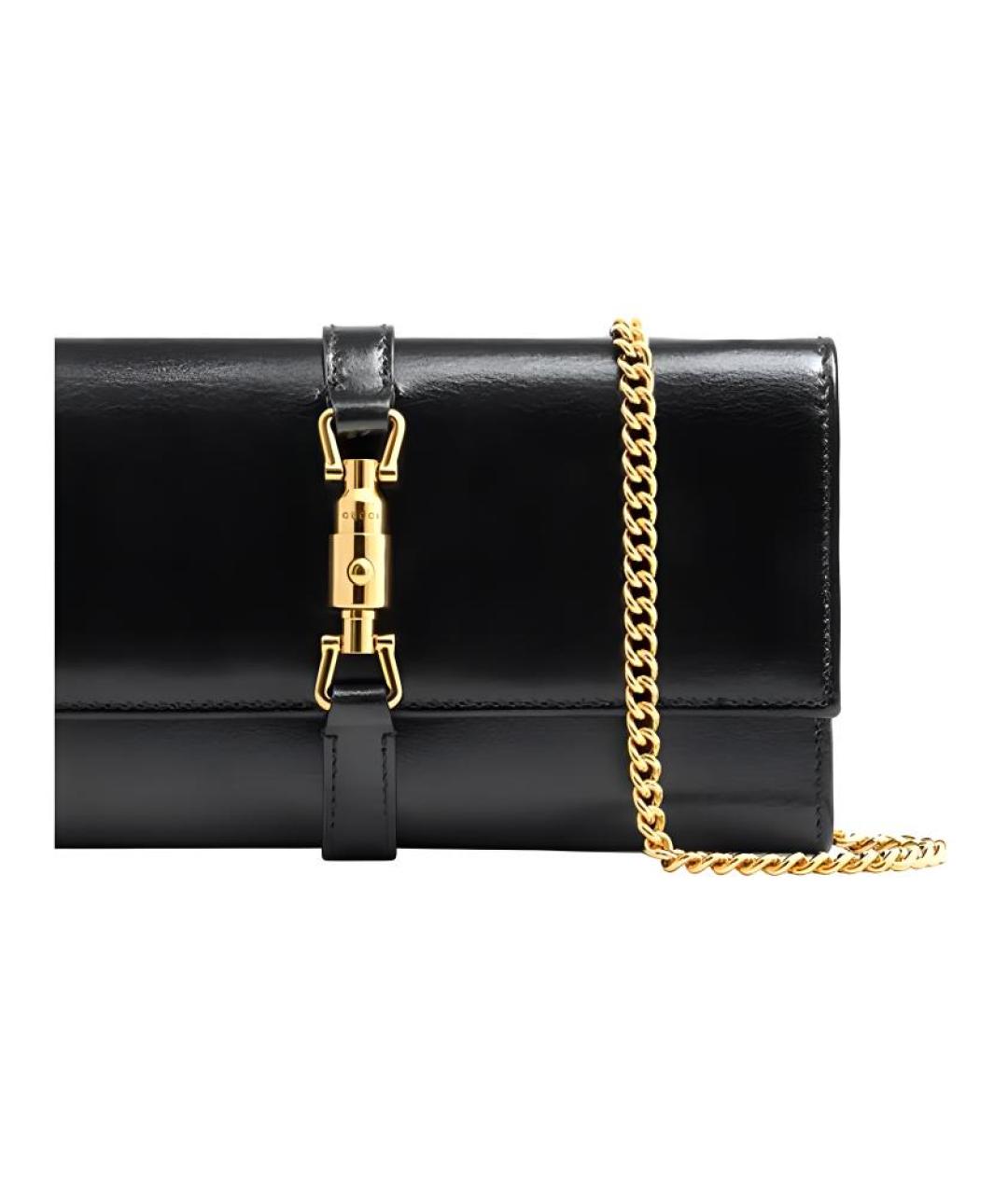 GUCCI Черная кожаная сумка через плечо, фото 5