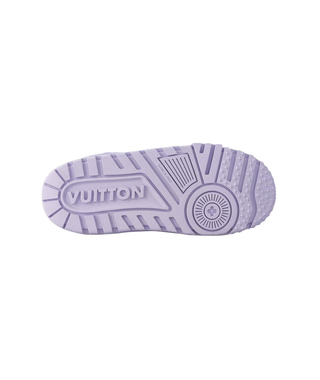 LOUIS VUITTON Фиолетовые кожаные низкие кроссовки / кеды, фото 5