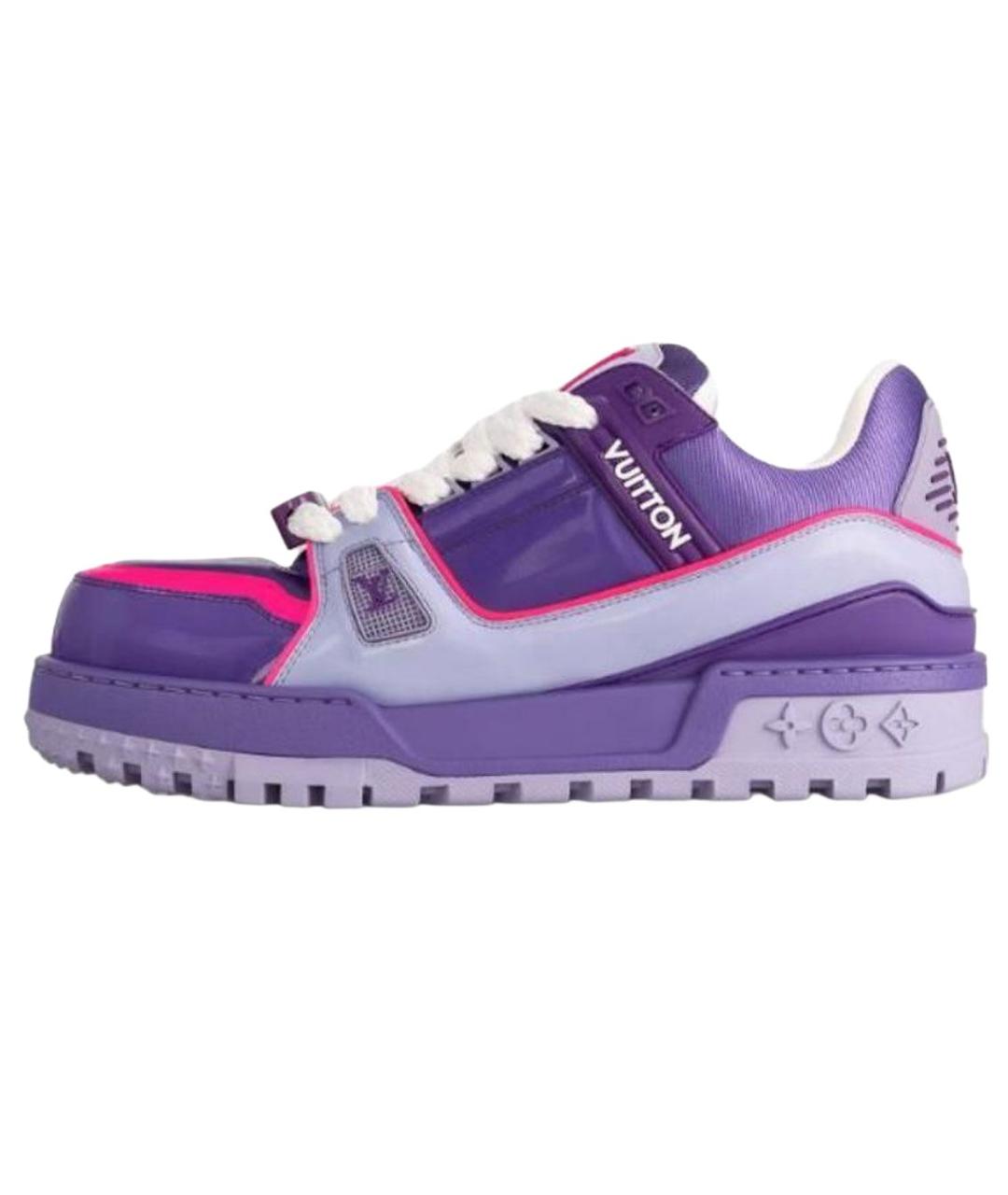LOUIS VUITTON Фиолетовые кожаные низкие кроссовки / кеды, фото 2