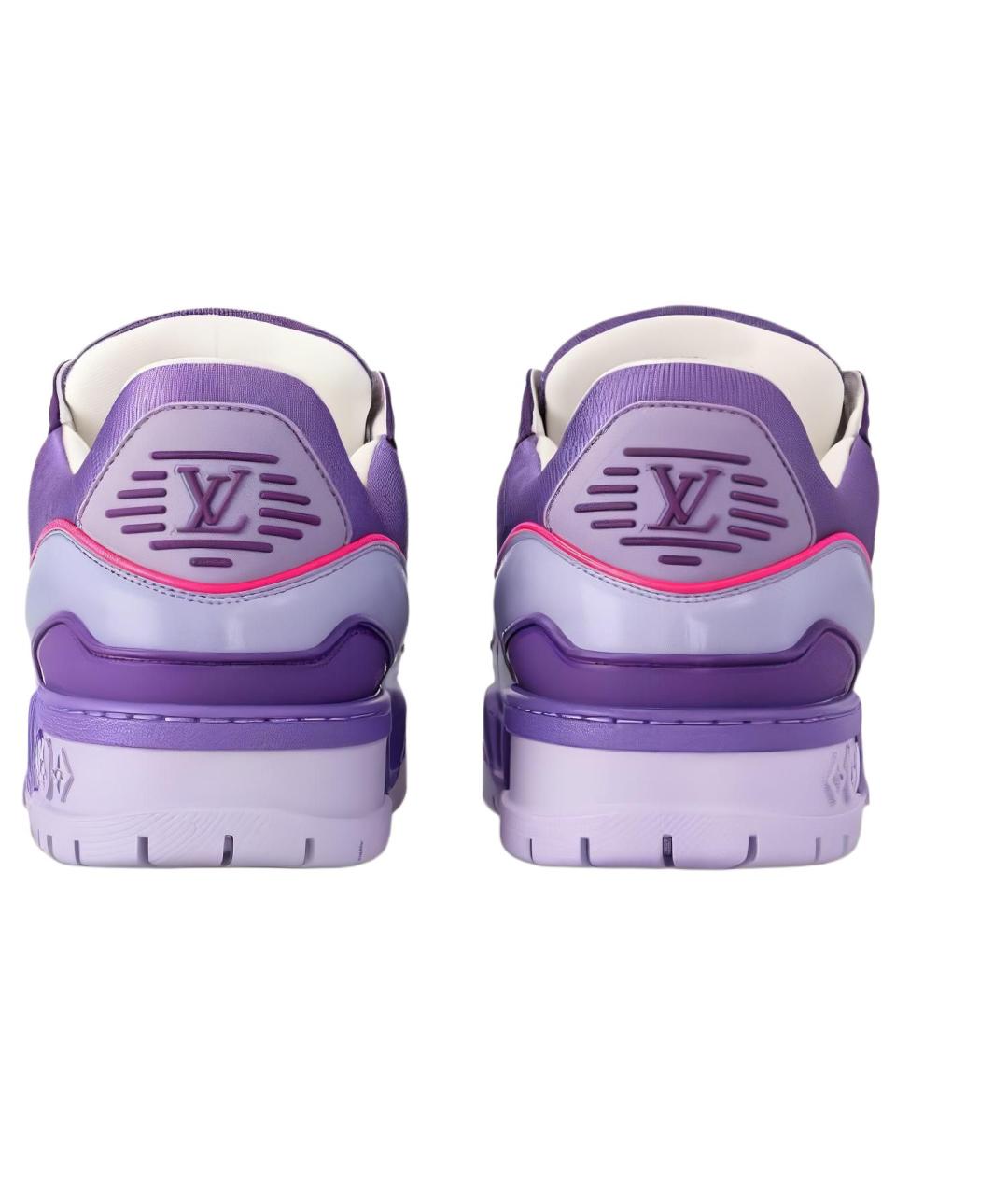 LOUIS VUITTON Фиолетовые кожаные низкие кроссовки / кеды, фото 4